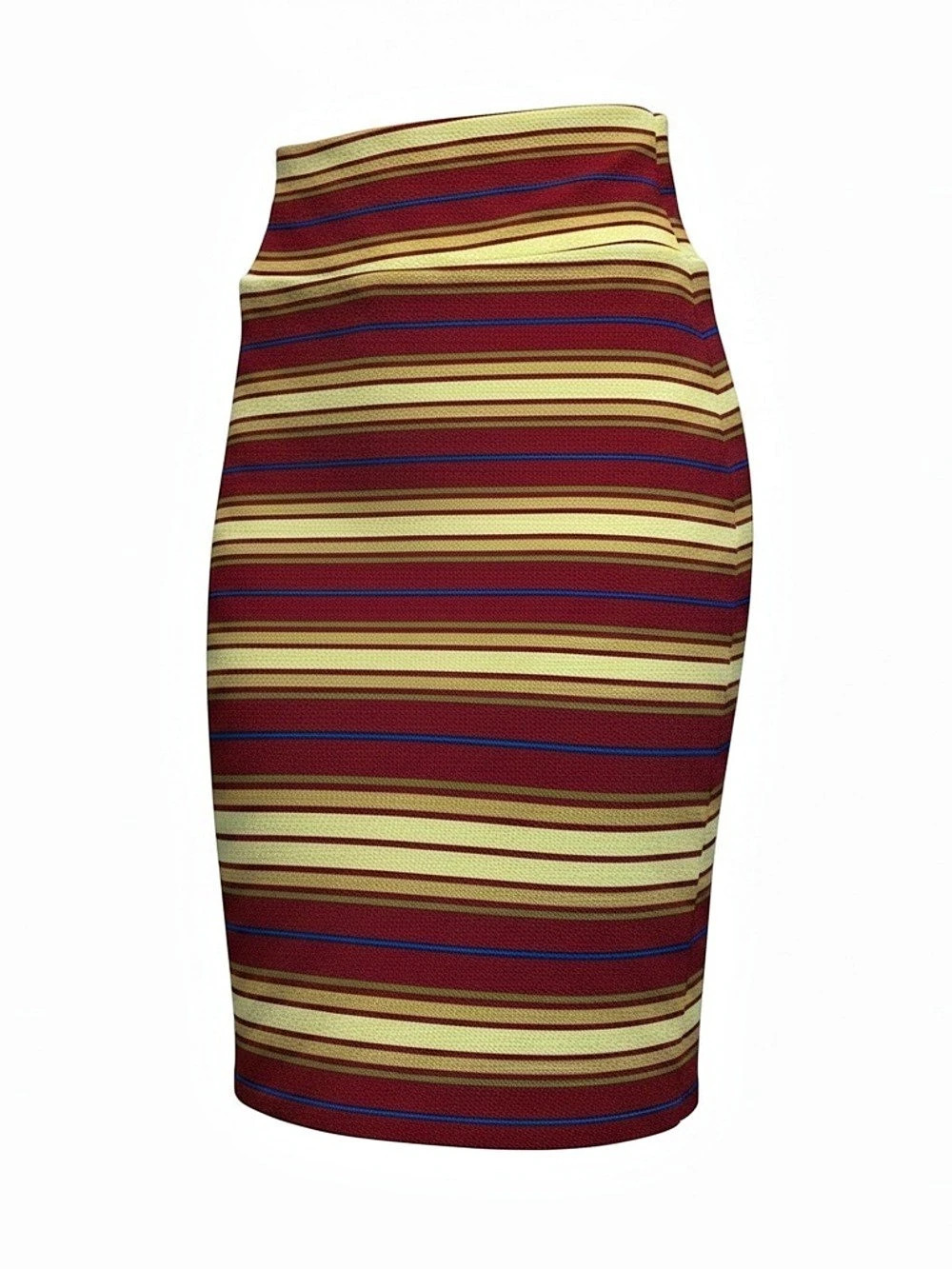 LuLaRoe Cassie Striped Midi Pencil Skirt Red & Yellow XS NWT